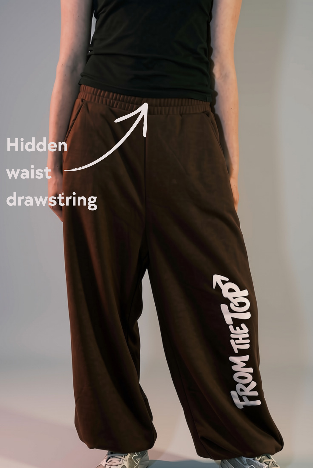 'From The Top' Baggy joggers - Brown