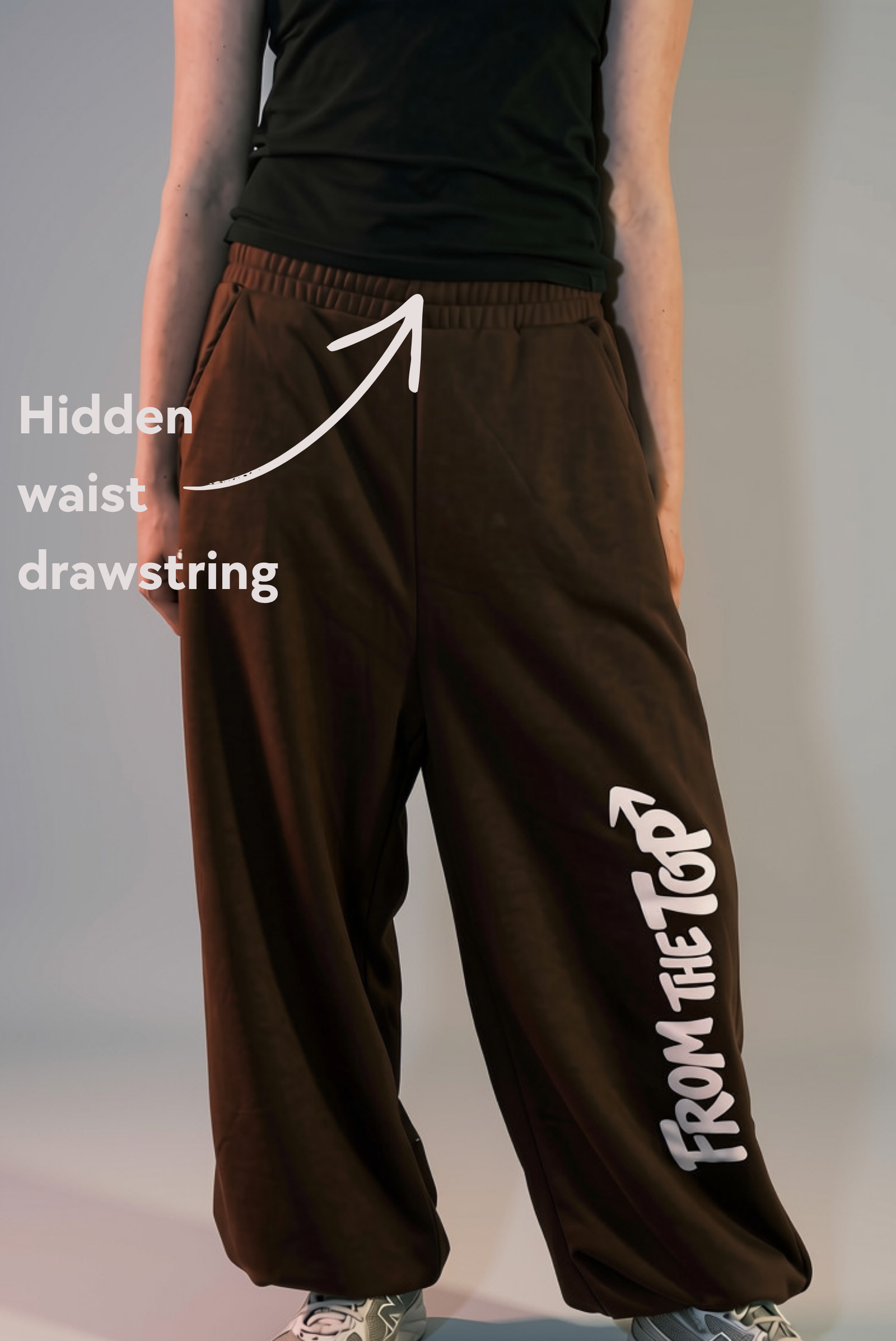 'From The Top' Baggy joggers - Brown